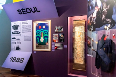 Vue des salles de l'exposition Olympisme, une histoire du monde