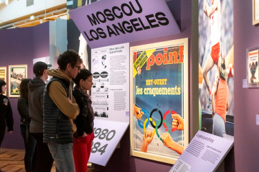 Vue des salles de l'exposition Olympisme, une histoire du monde